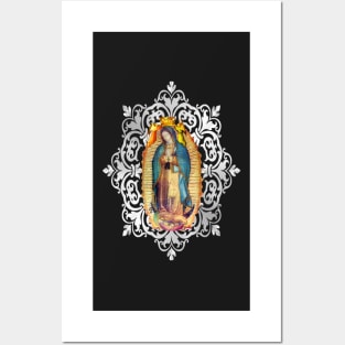 Our Lady of Guadalupe Mexico Mexican Virgen Virgin Pro Life Mexico Silver 108 Posters and Art